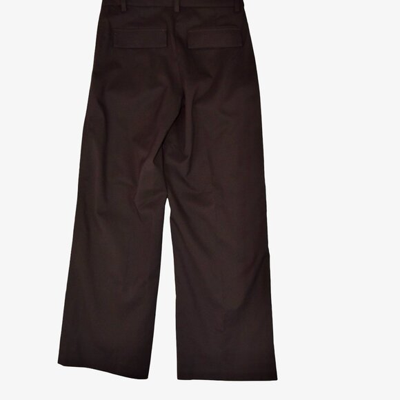 H&M Brown Wide Leg Trousers NWT US 4 Officecore Tailored Chic - Picture 2 of 9